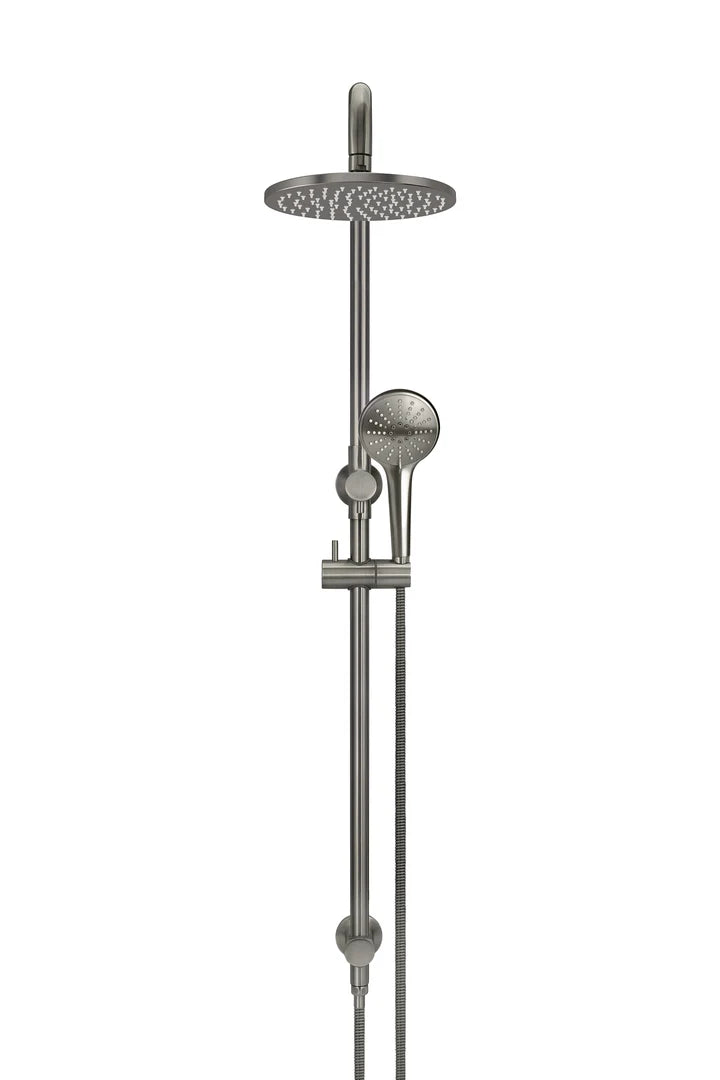 Meir Round Combination Shower Rail, 200mm Rose, Three-Function Hand Shower