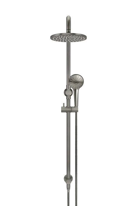 Meir Round Combination Shower Rail, 200mm Rose, Three-Function Hand Shower