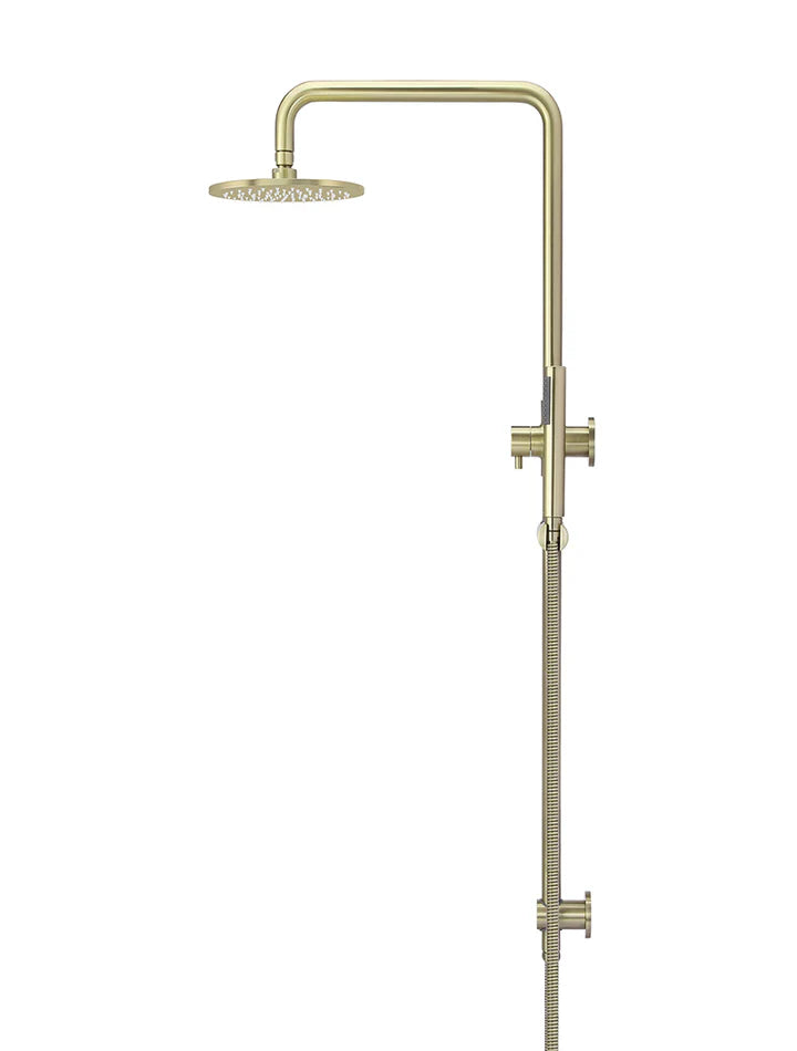 Meir Round Combination Shower Rail, 200mm Rose, Single Function Hand Shower