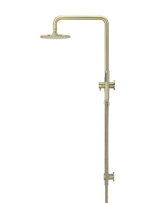 Meir Round Combination Shower Rail, 200mm Rose, Single Function Hand Shower