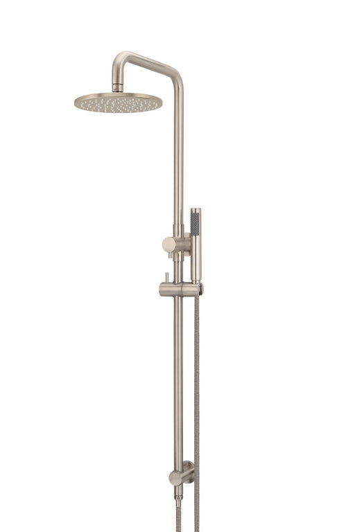Meir Round Combination Shower Rail, 200mm Rose, Single Function Hand Shower