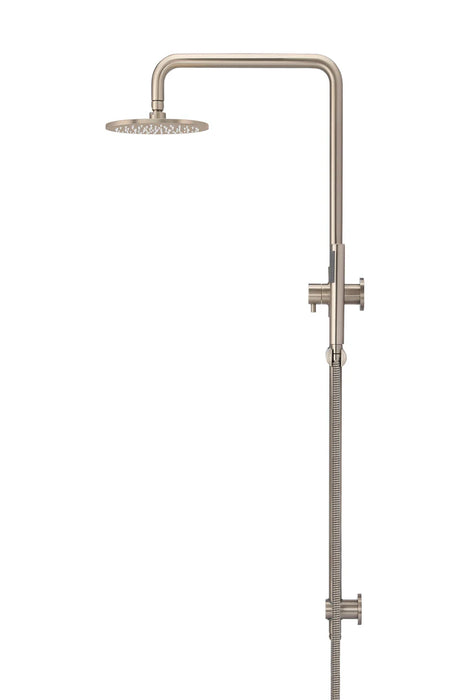 Meir Round Combination Shower Rail, 200mm Rose, Single Function Hand Shower