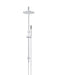 Meir Round Combination Shower Rail, 200mm Rose, Single Function Hand Shower