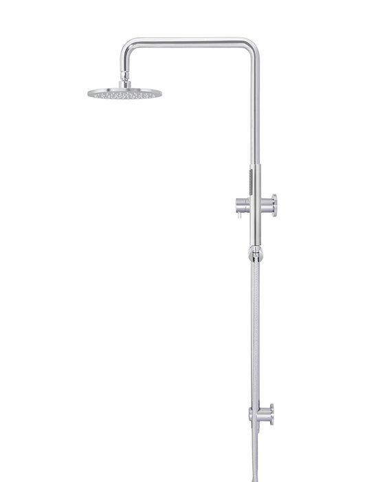 Meir Round Combination Shower Rail, 200mm Rose, Single Function Hand Shower