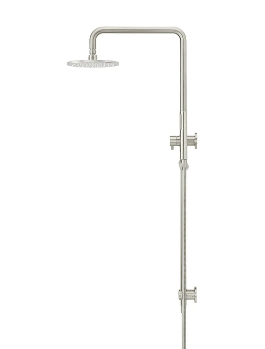 Meir Round Combination Shower Rail, 200mm Rose, Single Function Hand Shower