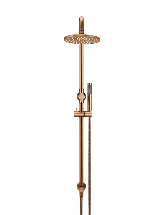 Meir Round Combination Shower Rail, 200mm Rose, Single Function Hand Shower