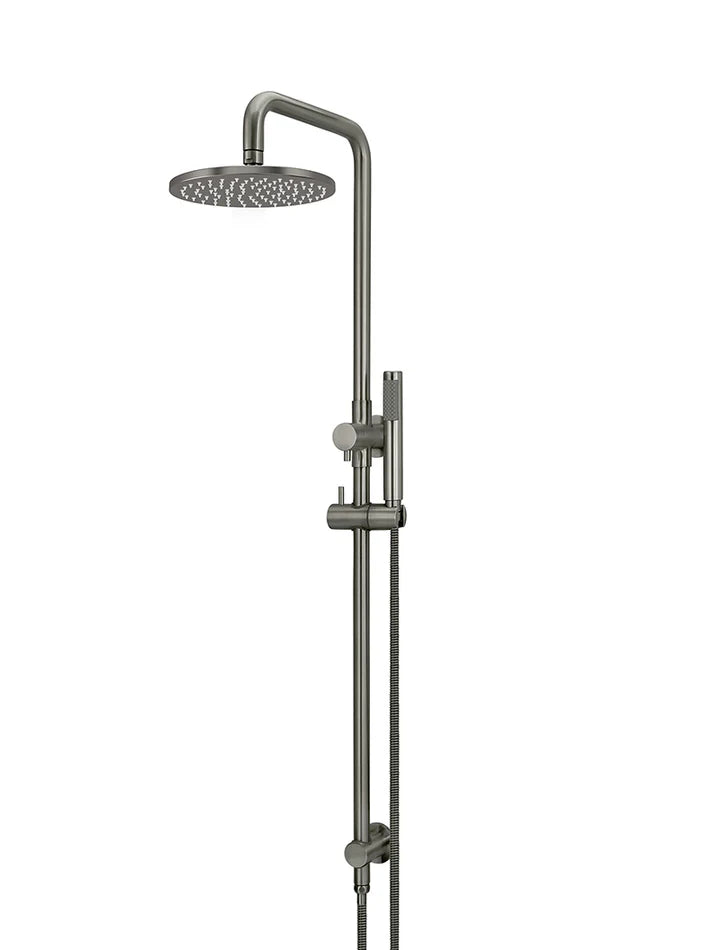 Meir Round Combination Shower Rail, 200mm Rose, Single Function Hand Shower