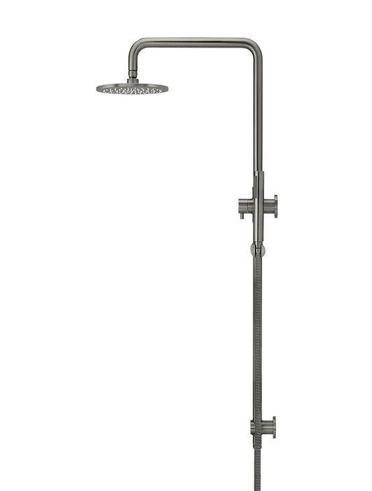 Meir Round Combination Shower Rail, 200mm Rose, Single Function Hand Shower