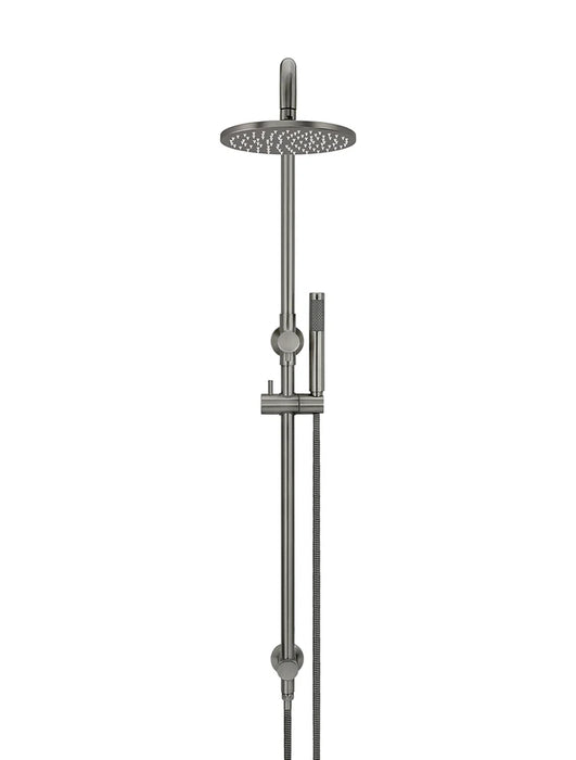 Meir Round Combination Shower Rail, 200mm Rose, Single Function Hand Shower