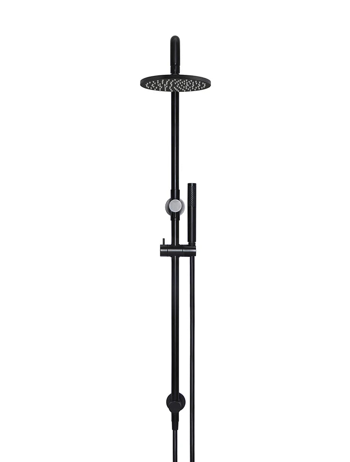Meir Round Combination Shower Rail, 200mm Rose, Single Function Hand Shower