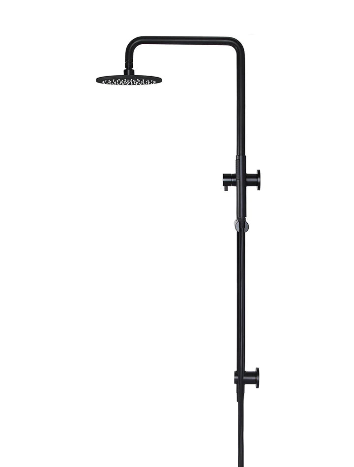 Meir Round Combination Shower Rail, 200mm Rose, Single Function Hand Shower