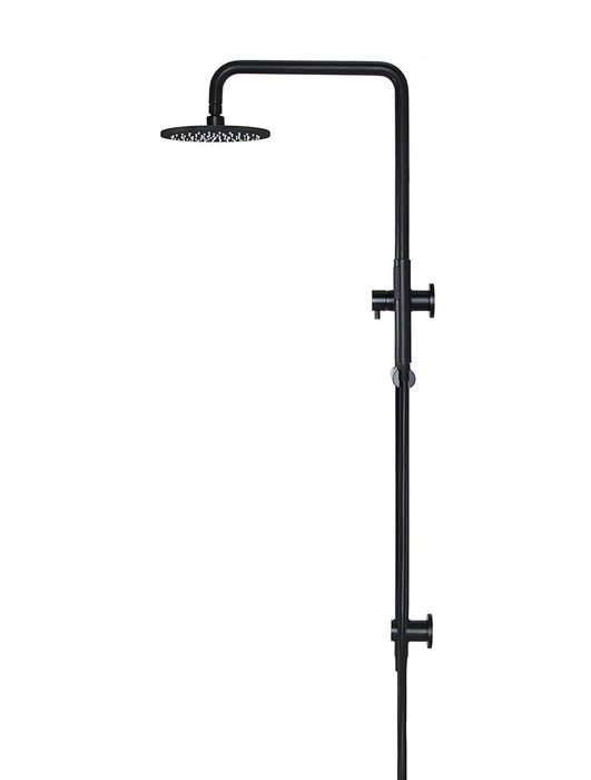 Meir Round Combination Shower Rail, 200mm Rose, Single Function Hand Shower