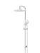 Meir Round Combination Shower Rail 300mm Rose, Three Function Hand Shower