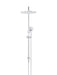 Meir Round Combination Shower Rail 300mm Rose, Three Function Hand Shower