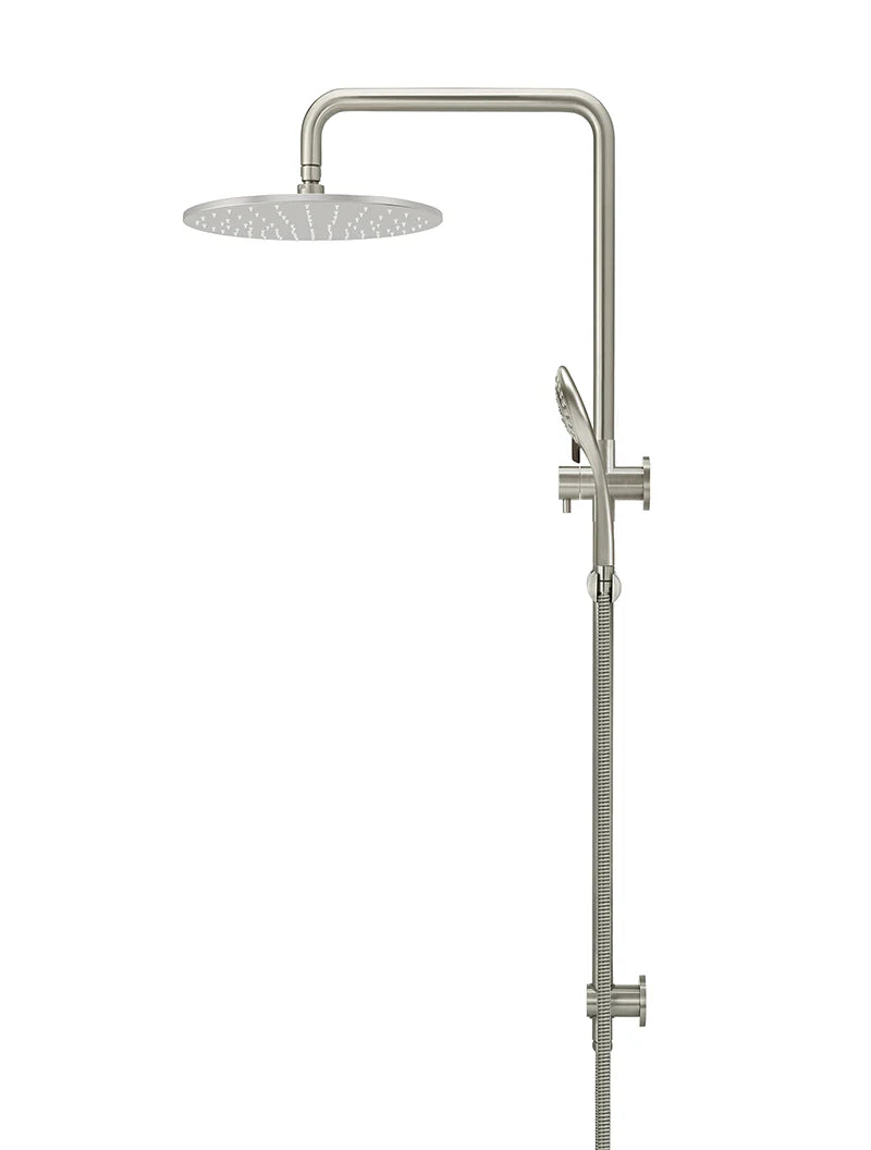 Meir Round Combination Shower Rail 300mm Rose, Three Function Hand Shower