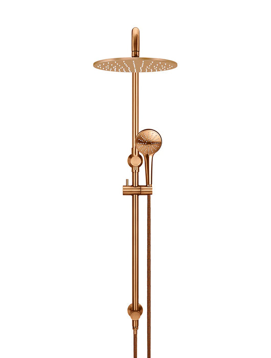 Meir Round Combination Shower Rail 300mm Rose, Three Function Hand Shower