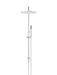Meir Round Combination Shower Rail, 300mm Rose, Single Function Hand Shower