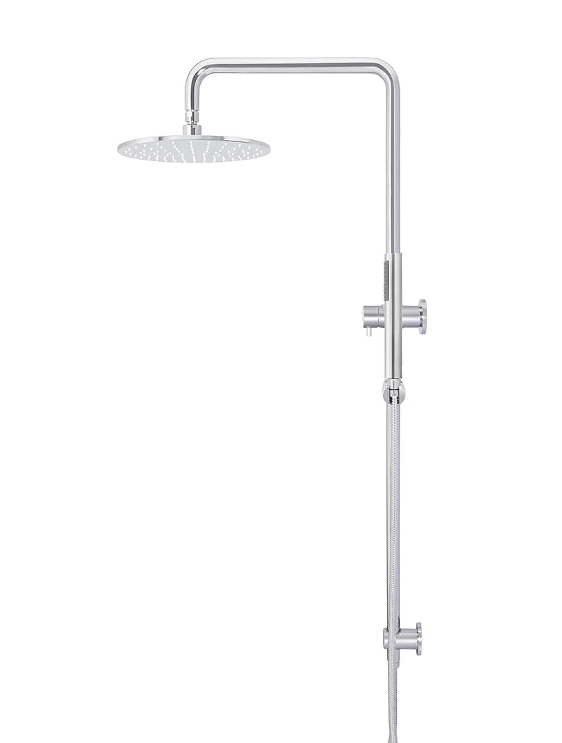 Meir Round Combination Shower Rail, 300mm Rose, Single Function Hand Shower