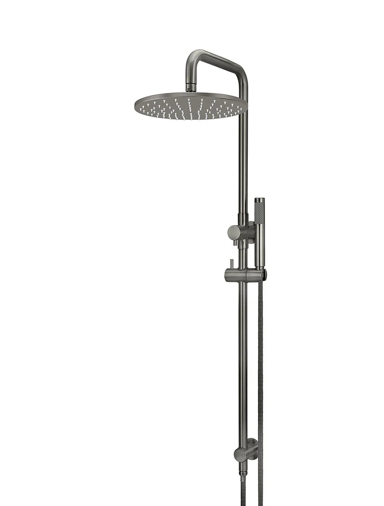 Meir Round Combination Shower Rail, 300mm Rose, Single Function Hand Shower