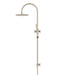 Meir Round Gooseneck Shower Set with 200mm rose, Three-Function Hand Shower