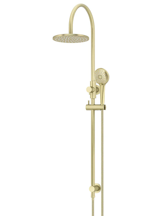 Meir Round Gooseneck Shower Set with 200mm rose, Three-Function Hand Shower