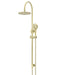 Meir Round Gooseneck Shower Set with 200mm rose, Three-Function Hand Shower