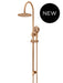 Meir Round Gooseneck Shower Set with 200mm rose, Three-Function Hand Shower