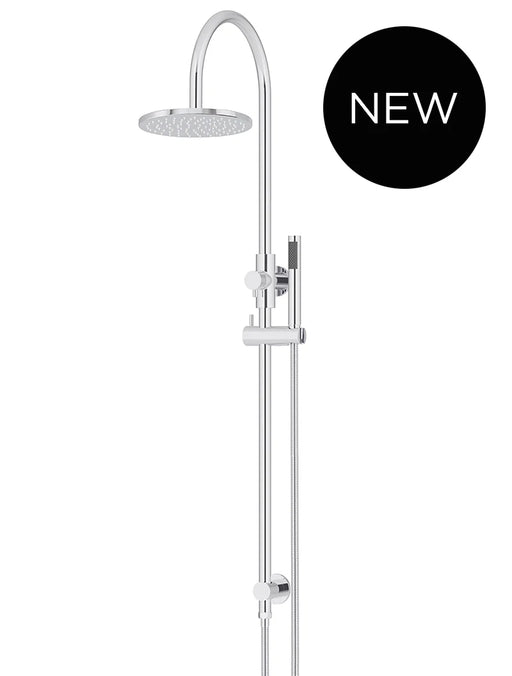 Meir Round Gooseneck Shower Set with 200mm Rose, Single-Function Hand Shower