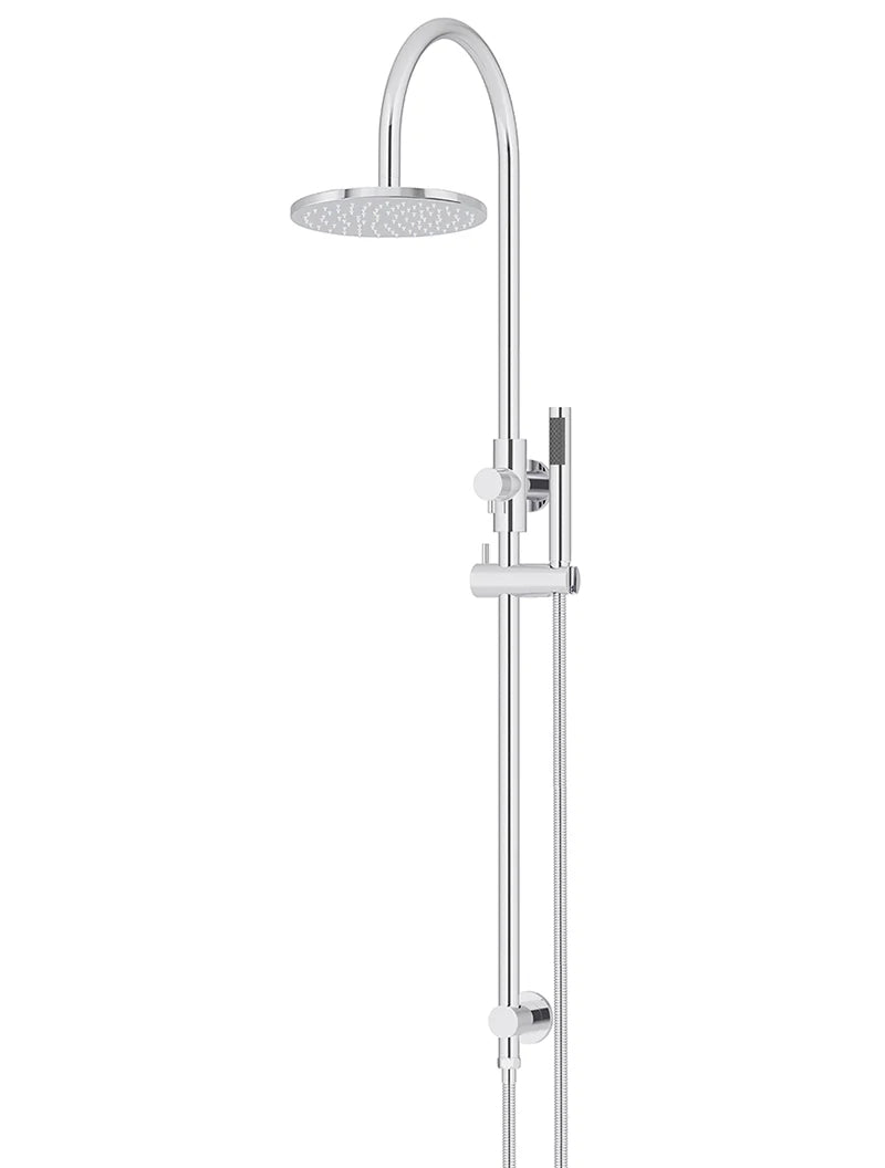 Meir Round Gooseneck Shower Set with 200mm Rose, Single-Function Hand Shower