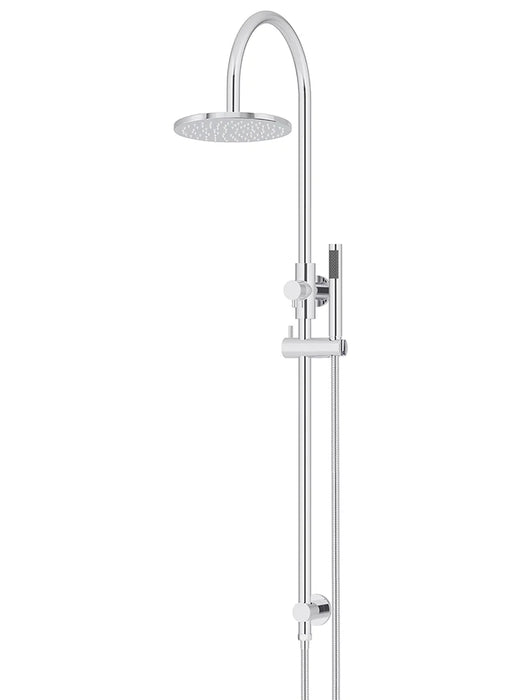Meir Round Gooseneck Shower Set with 200mm Rose, Single-Function Hand Shower