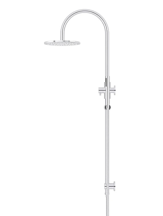 Meir Round Gooseneck Shower Set with 200mm Rose, Single-Function Hand Shower