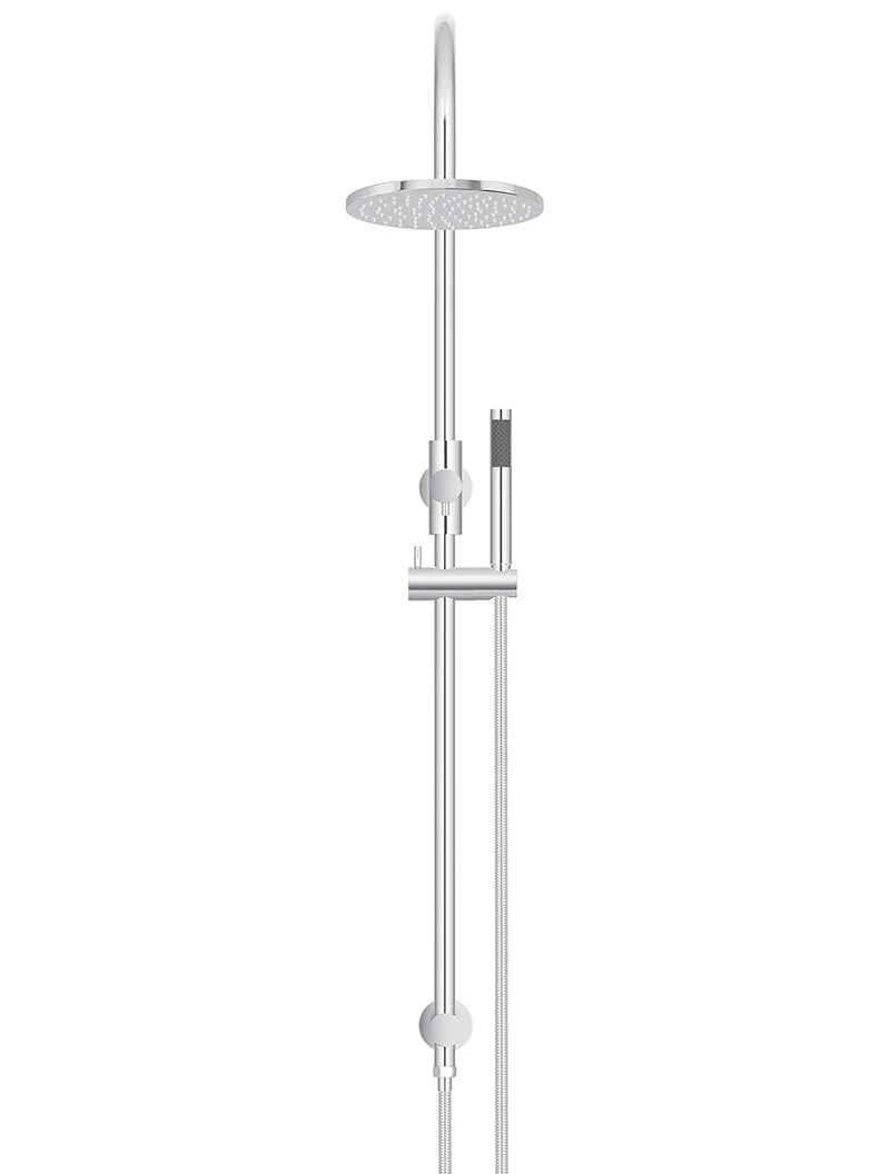 Meir Round Gooseneck Shower Set with 200mm Rose, Single-Function Hand Shower