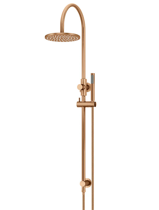 Meir Round Gooseneck Shower Set with 200mm Rose, Single-Function Hand Shower