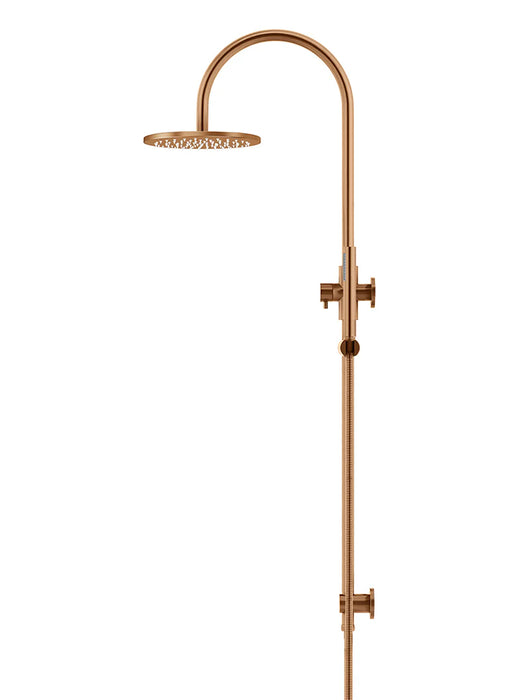 Meir Round Gooseneck Shower Set with 200mm Rose, Single-Function Hand Shower