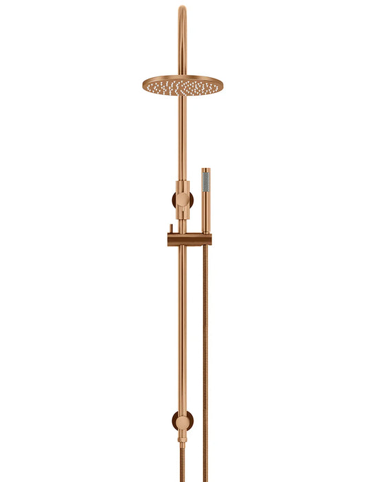 Meir Round Gooseneck Shower Set with 200mm Rose, Single-Function Hand Shower