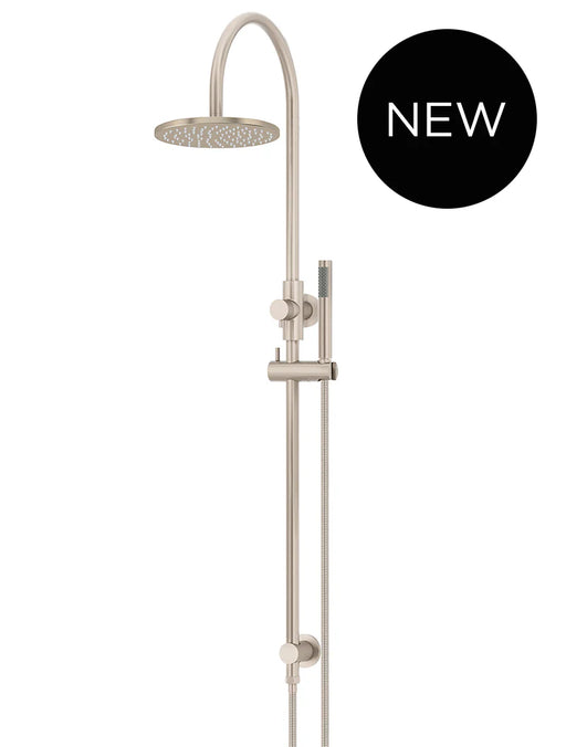 Meir Round Gooseneck Shower Set with 200mm Rose, Single-Function Hand Shower