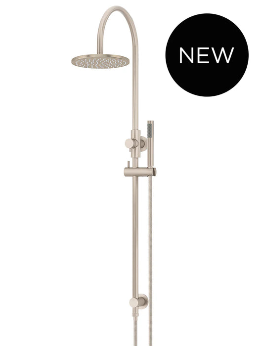 Meir Round Gooseneck Shower Set with 200mm Rose, Single-Function Hand Shower