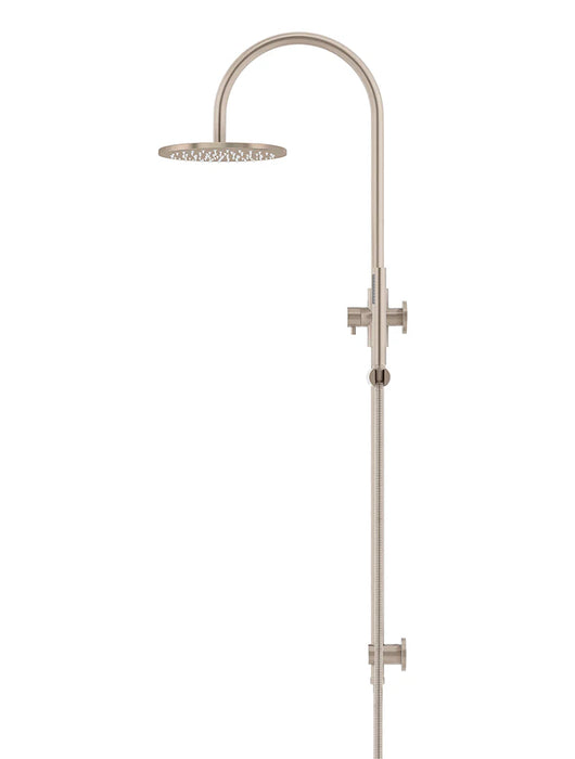 Meir Round Gooseneck Shower Set with 200mm Rose, Single-Function Hand Shower