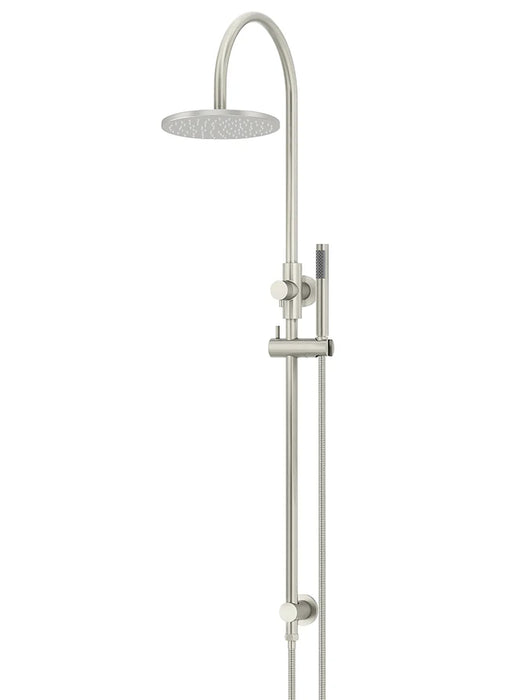Meir Round Gooseneck Shower Set with 200mm Rose, Single-Function Hand Shower