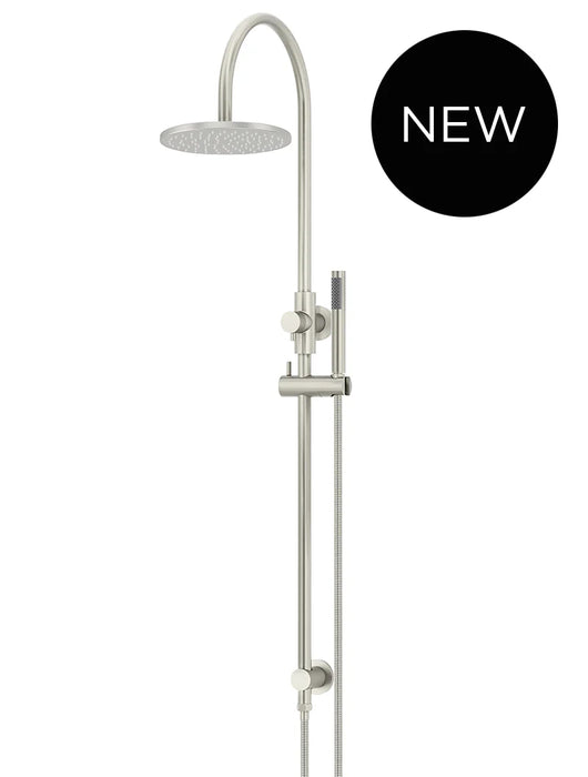 Meir Round Gooseneck Shower Set with 200mm Rose, Single-Function Hand Shower