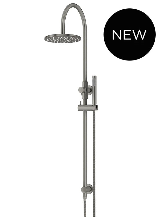 Meir Round Gooseneck Shower Set with 200mm Rose, Single-Function Hand Shower