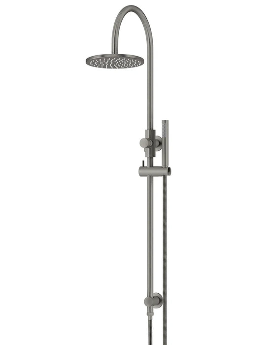 Meir Round Gooseneck Shower Set with 200mm Rose, Single-Function Hand Shower