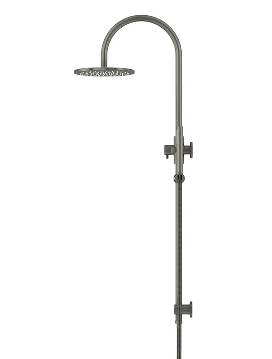 Meir Round Gooseneck Shower Set with 200mm Rose, Single-Function Hand Shower