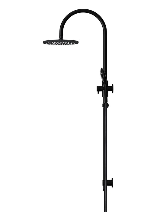 Meir Round Gooseneck Shower Set with 200mm rose, Three-Function Hand Shower