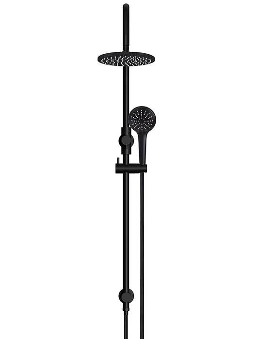 Meir Round Gooseneck Shower Set with 200mm rose, Three-Function Hand Shower