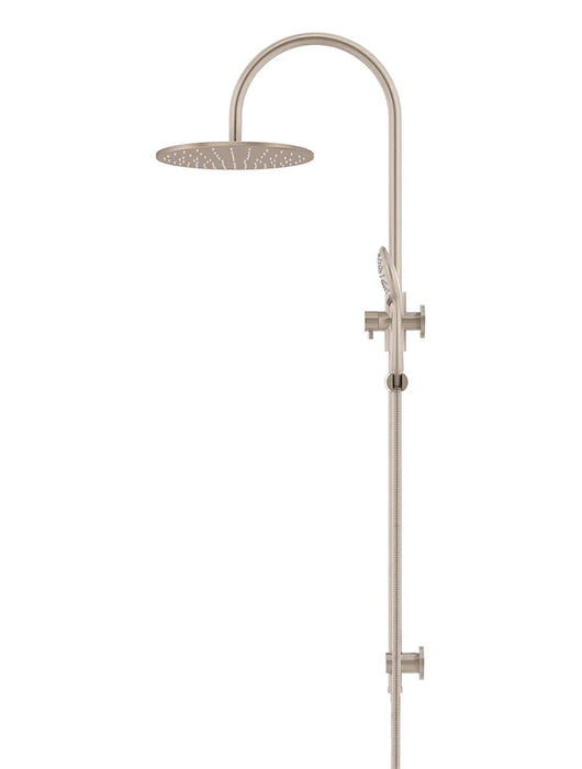 Meir Round Gooseneck Shower Set with 300mm Rose, Three-Function Hand Shower
