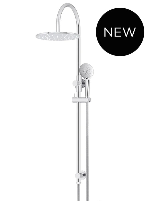 Meir Round Gooseneck Shower Set with 300mm Rose, Three-Function Hand Shower