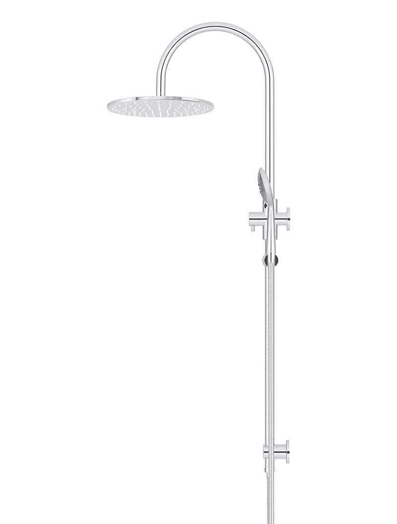 Meir Round Gooseneck Shower Set with 300mm Rose, Three-Function Hand Shower