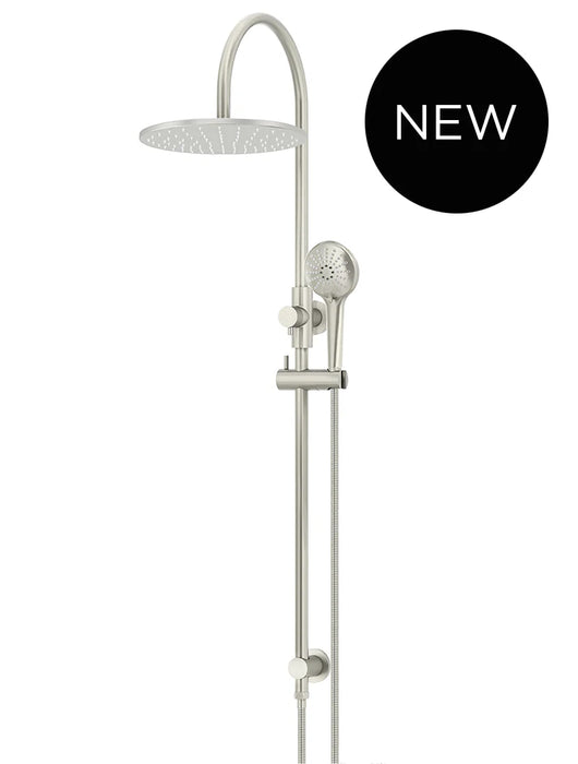 Meir Round Gooseneck Shower Set with 300mm Rose, Three-Function Hand Shower