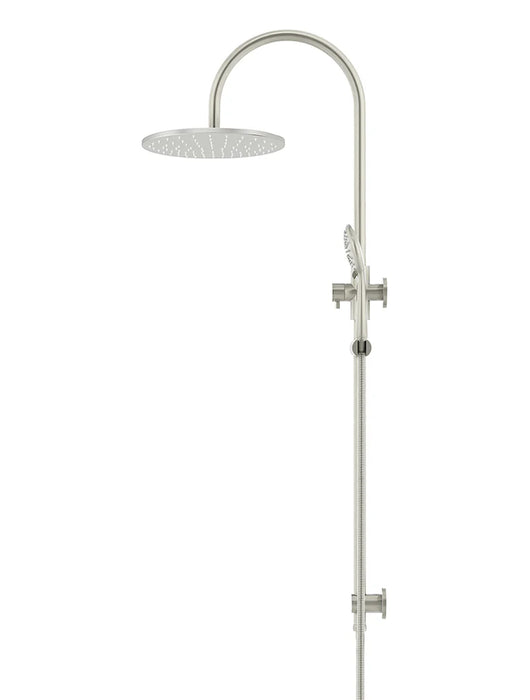 Meir Round Gooseneck Shower Set with 300mm Rose, Three-Function Hand Shower